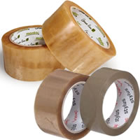 Natural rubber adhesive packaging tapes