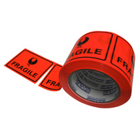 Fragile Label Tape - (Orange) 75mm x 100mm 500 per roll  (1 roll)