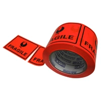 Fragile Label Tape - (Orange) 75mm x 100mm 500 per roll  (1 roll)