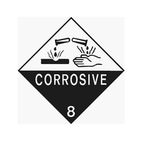 Corrosive 8 - Dangerous Goods Label 100mm x 100mm - 500/roll