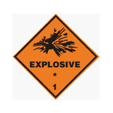 Explosive 1 - Dangerous Goods Label 100mm x 100mm - 500/roll
