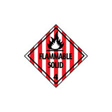 Flammable Solid 4 - Dangerous Goods Label 100mm x 100mm (500/Roll)