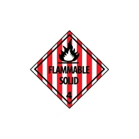 Flammable Solid 4 - Dangerous Goods Label 100mm x 100mm (500/Roll)