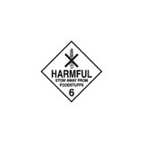 Harmful Stow Away from Foodstuffs - Dangerous Goods Label 100mm x 100mm - 1000/roll