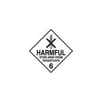 Harmful Stow Away from Foodstuffs - Dangerous Goods Label 100mm x 100mm - 500/roll