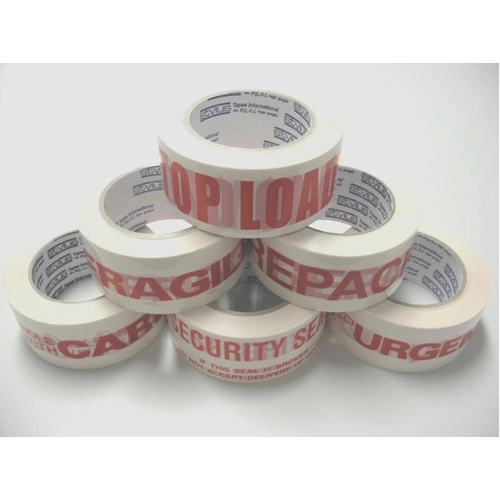Message Tape - Red Message on White Tape - Printed Tape 