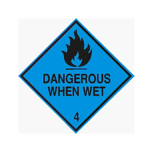 Dangerous When Wet Label - 100mm x 100mm - 500/roll