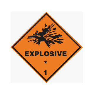 Explosive 1 - Dangerous Goods Label 100mm x 100mm - 500/roll