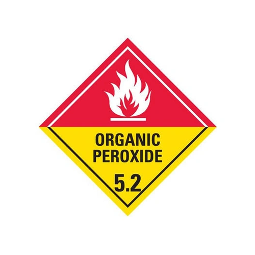 Organic Peroxide 5.2 Dangerous Goods Label 100mm x 100mm - 500/roll